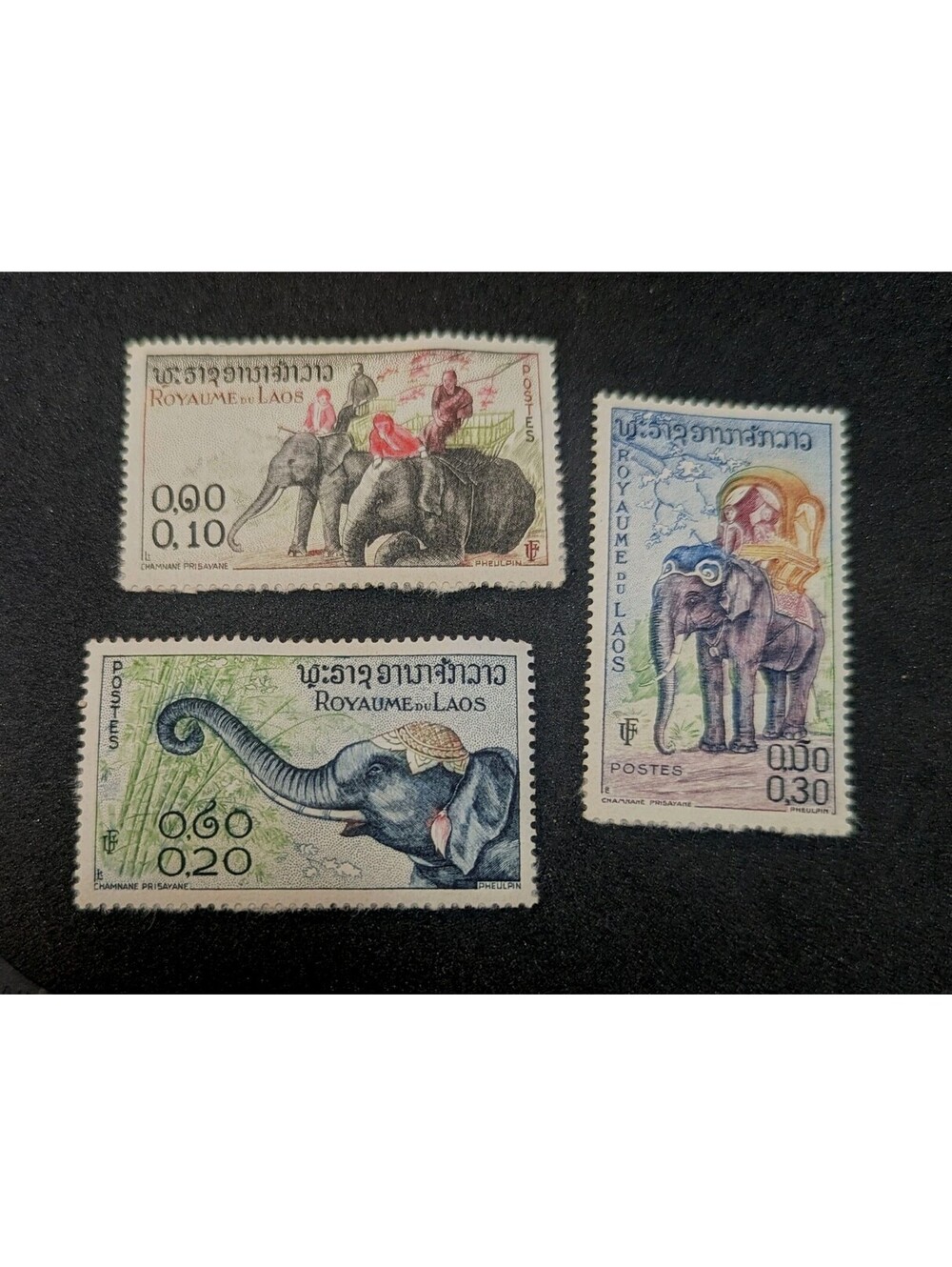 Stamps Laos, Scott # 41-43 Used  3 Stanps